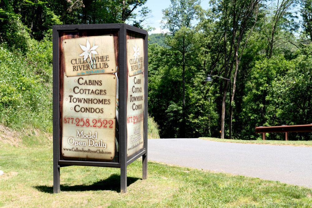 Entrance sign to Cullowhee River Club